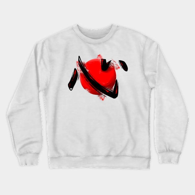 Black Japanese Kanji - Heart Crewneck Sweatshirt by Wahyuwm48